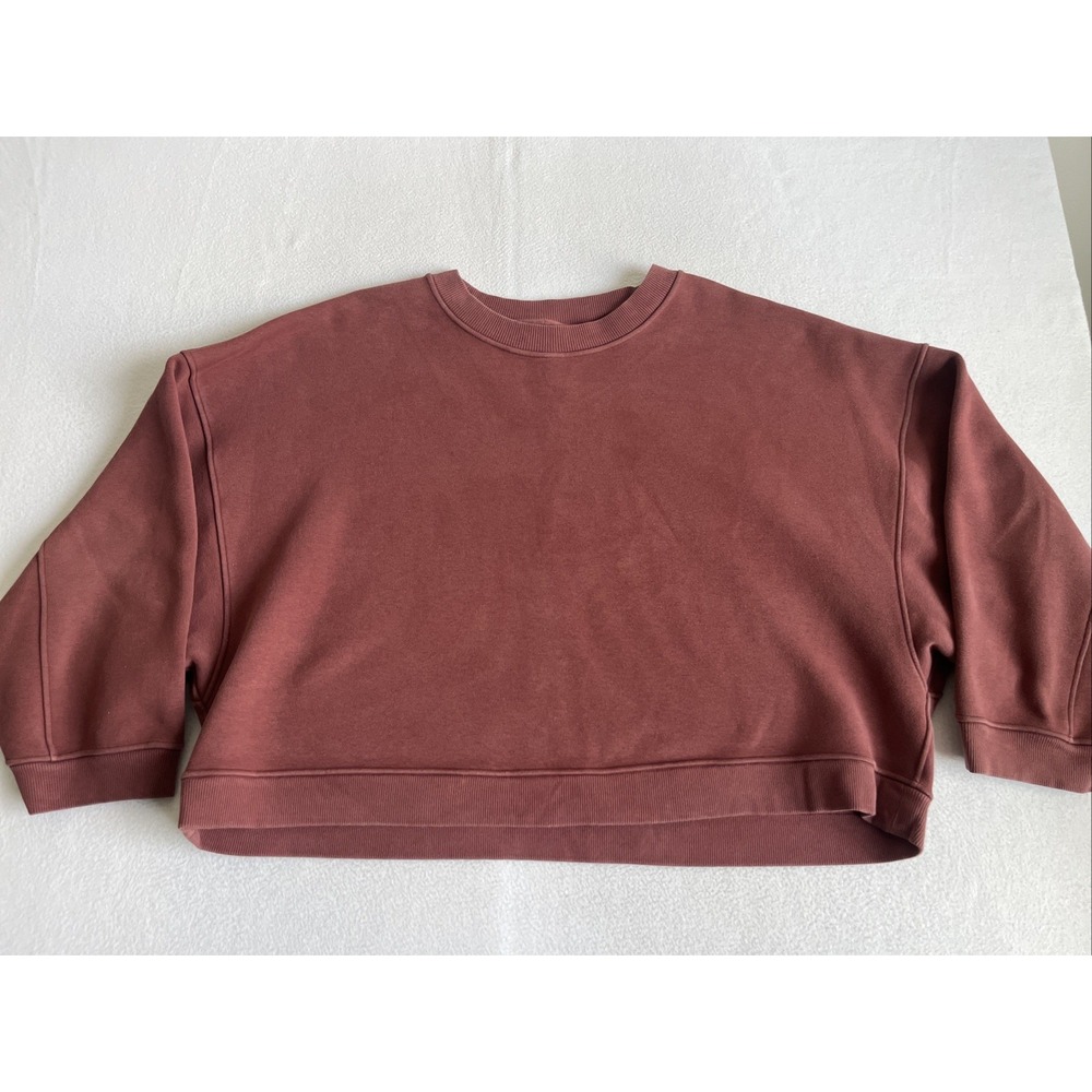 Lululemon Perfectly Oversized Cropped Crew Red Sweatshirt Womens Size 12